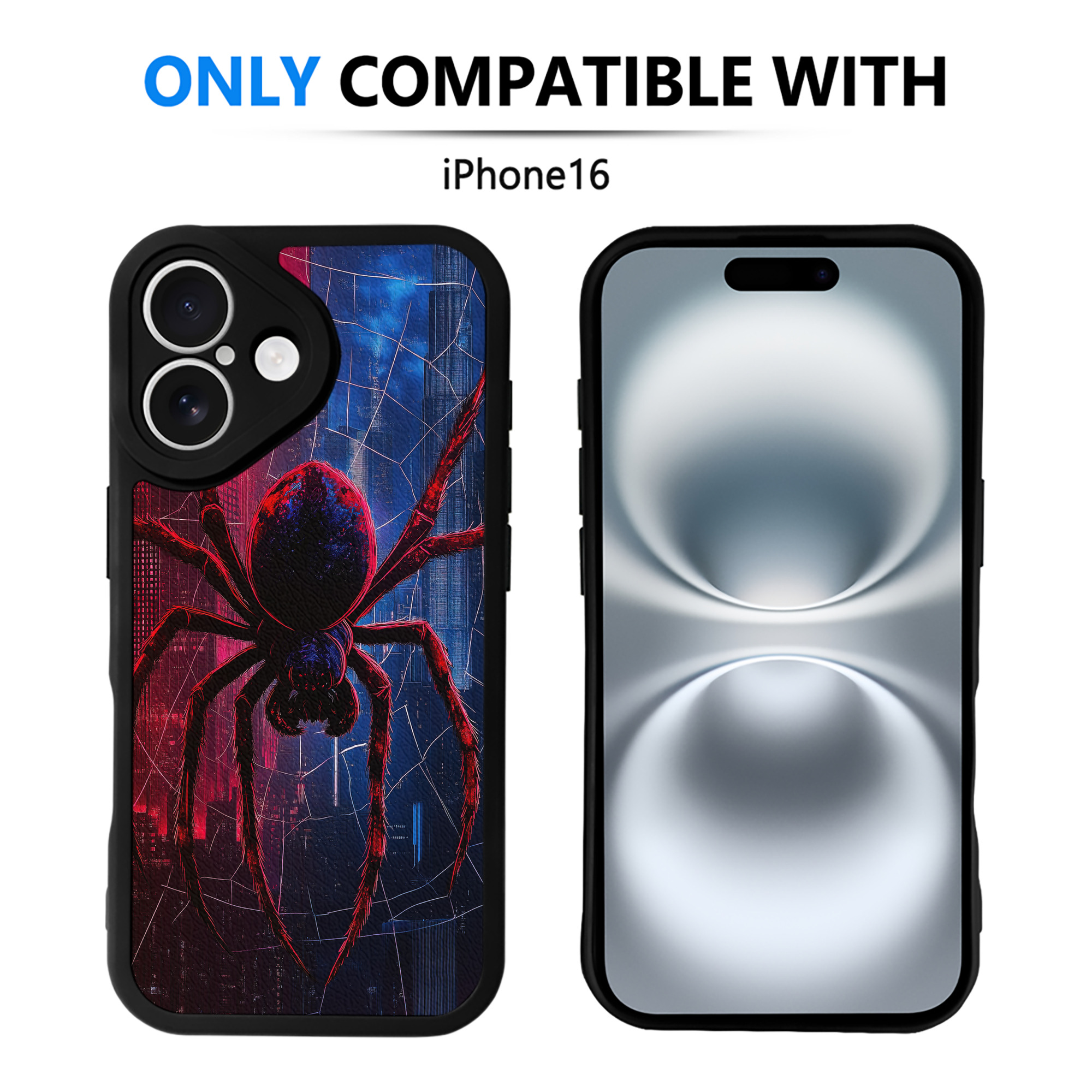 （画像用） Spider Man スパイダーマン 【iPhone 16シリーズ対応】シリコンスマホケース（レザー調） 材質：シリコン
